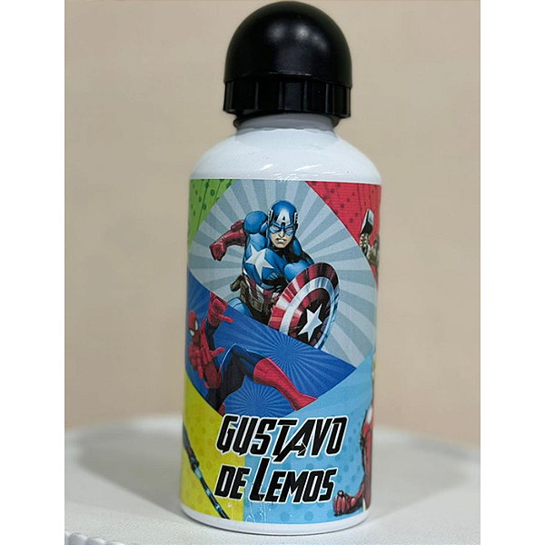 Garrafa Squeeze de Alumínio Branca Personalizada