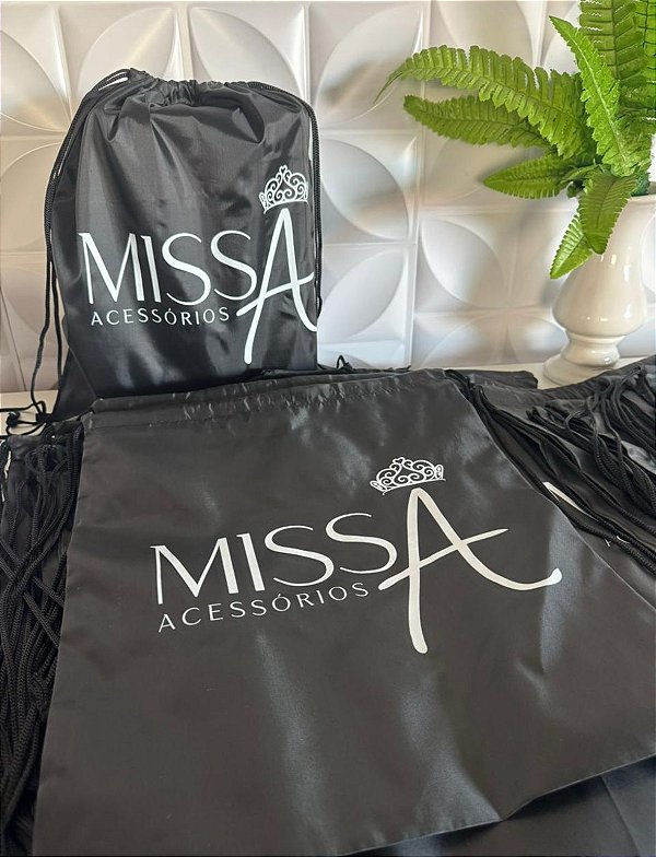 Mochila de Nylon Preta Alça Preta