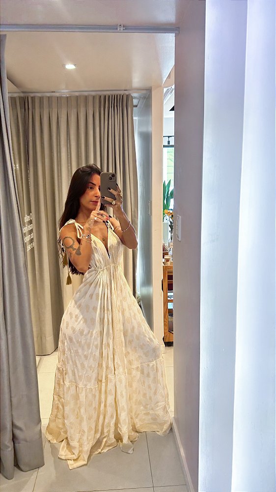 Vestido pipa ( fios dourados