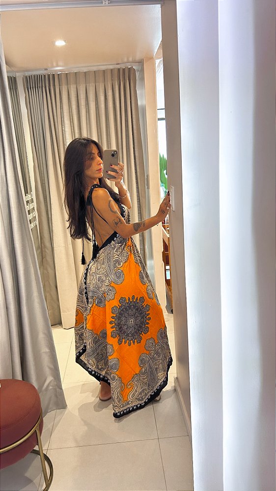 Vestido mandala (laranja )