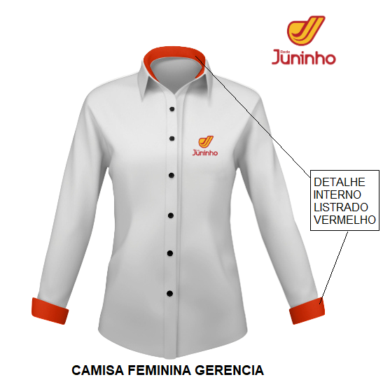 CAMISA FEMININA BRANCA MANGA LONGA ( GERENCIA GERAL )