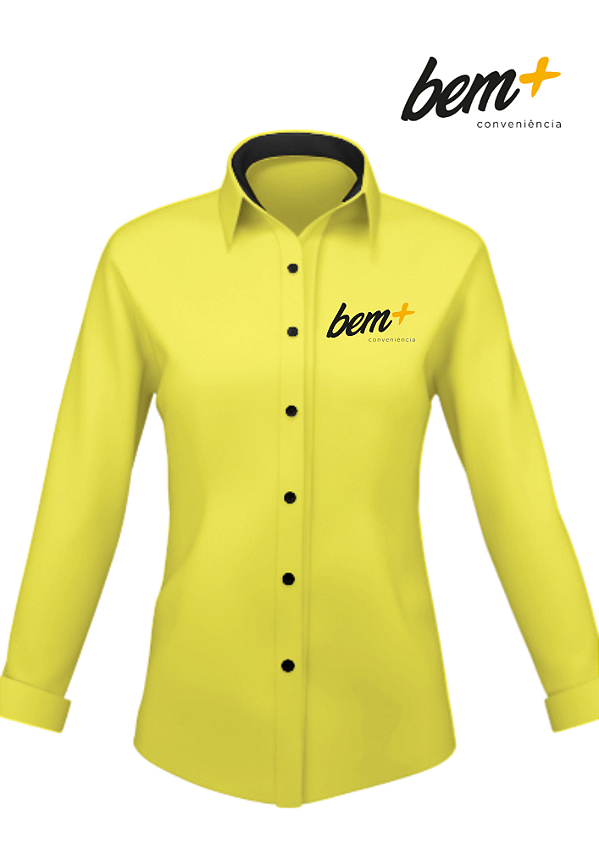 CAMISETE FEMININA AMARELA  MANGA LONGA  BEM +