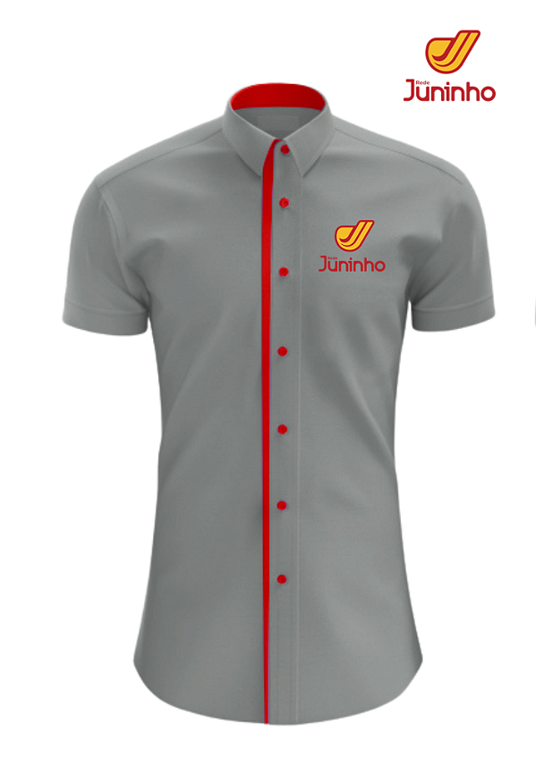 CAMISA MASCULINA CINZA ( GERENTE DE LOJA ) MANGA CURTA