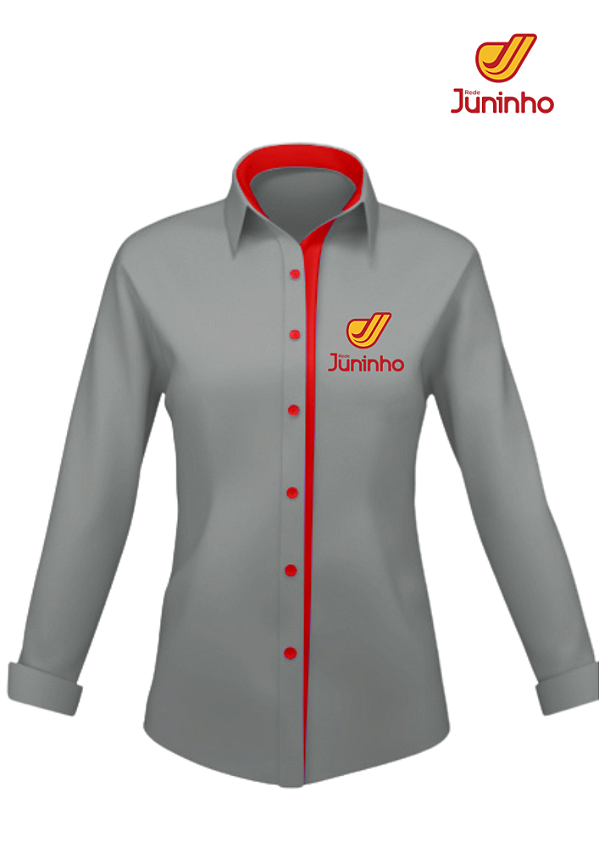 CAMISA FEMININA MANGA LONGA COR- CINZA ( GERENTE DE LOJA )