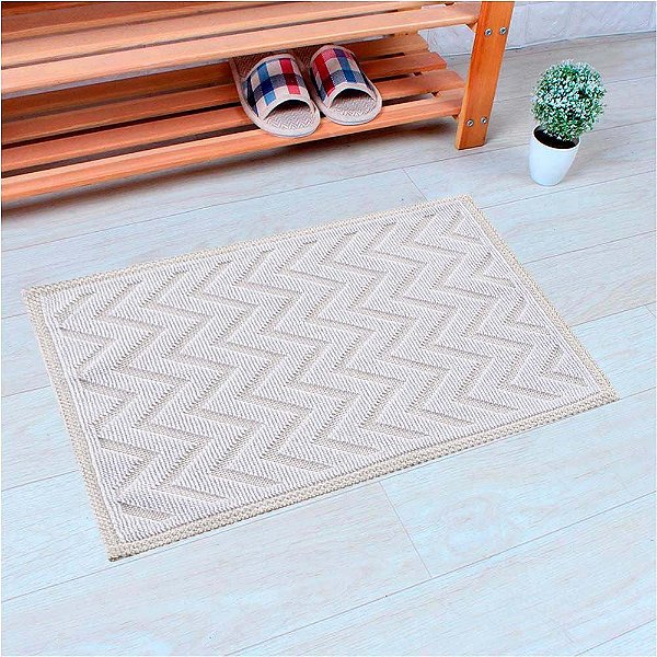Tapete de Banheiro Natur 08 branco 0,40X0,60M - Edantex