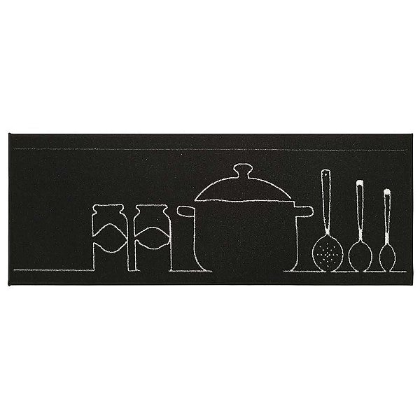 Passadeira para Cozinha Clean 7 Preto 0,40X1,20M - Edantex