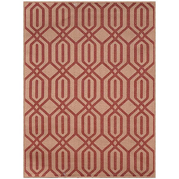 Tapete Eco Nature Trancado 67 Bege-Vermelho 0,50x0,80M