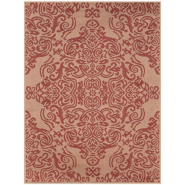 Tapete Sisal Eco Nature Real 67 Bege-Vermelho 2,00X3,00M