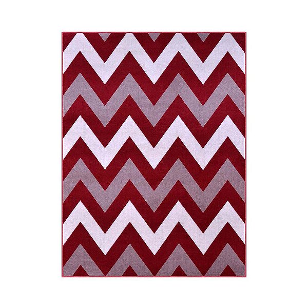 Tapete para Sala Renaissance Zig Zag 10 Vermelho 1,00X1,50M