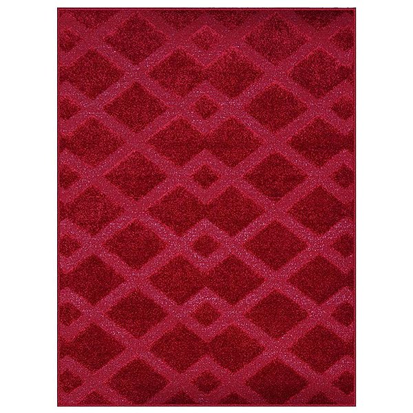 Tapete para Sala Realce Trilho 10 Vermelho 1,50X2,00M