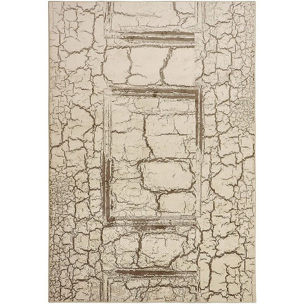 Tapete para Sala Detalhe Seco Bege-Marrom 3,00X4,00M