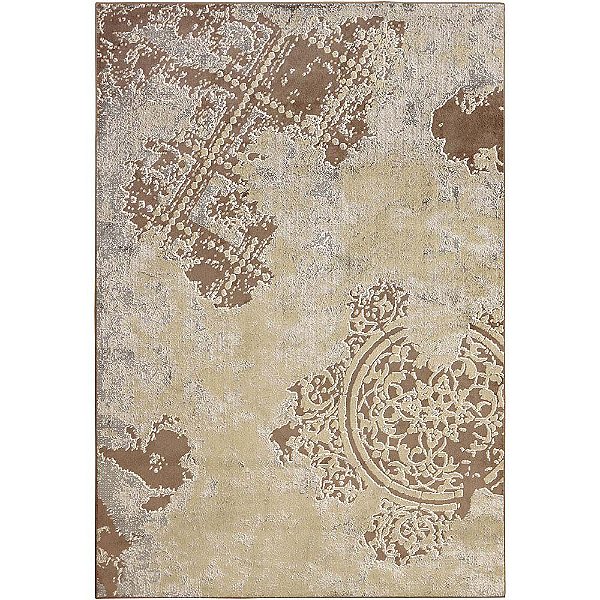 Tapete para Sala Detalhe Renda Marrom-Bege 1,50X2,00M