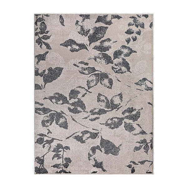 Tapete para Sala Classic Leaf 51 Cinza 1,00X1,50M
