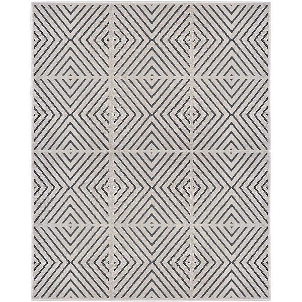 Tapete para Sala Chevron Quadros Cinza 1,50X2,00M