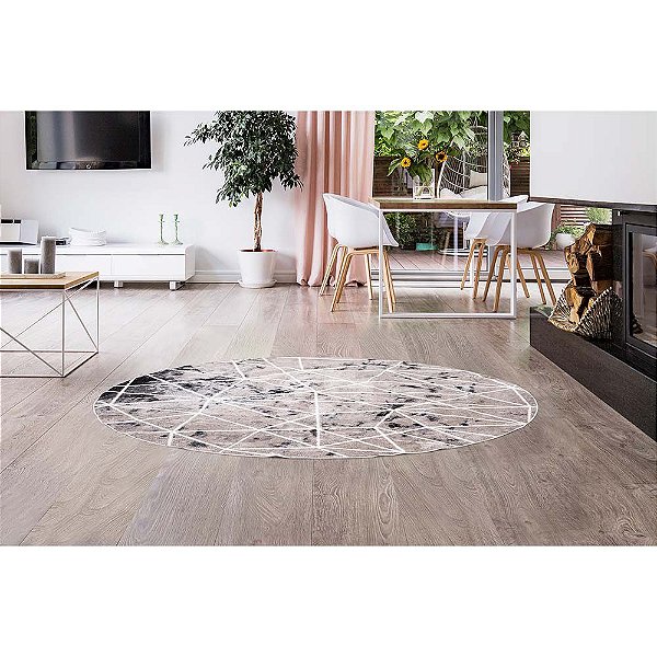 Tapete para Sala Belga Liege 1 Cinza 1,50M Redondo