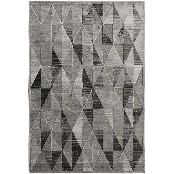Tapete para Sala Alice Triangulos Cinza 2,40X3,40M