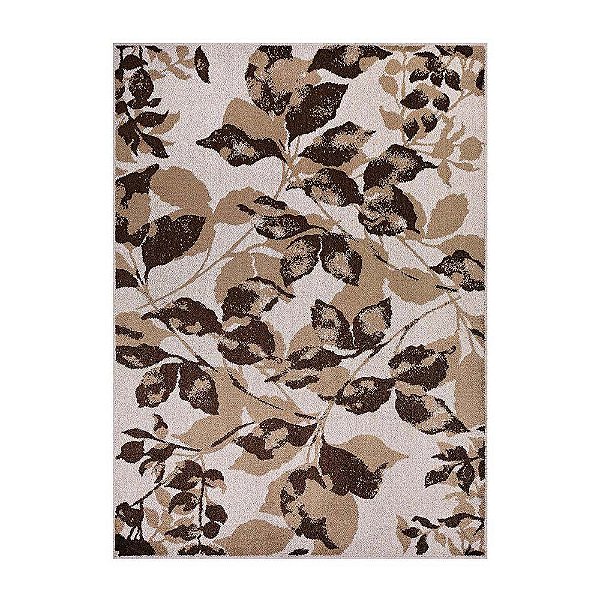 Passadeira Classic Leaf 87 Bege-Marrom 0,57X1,80M