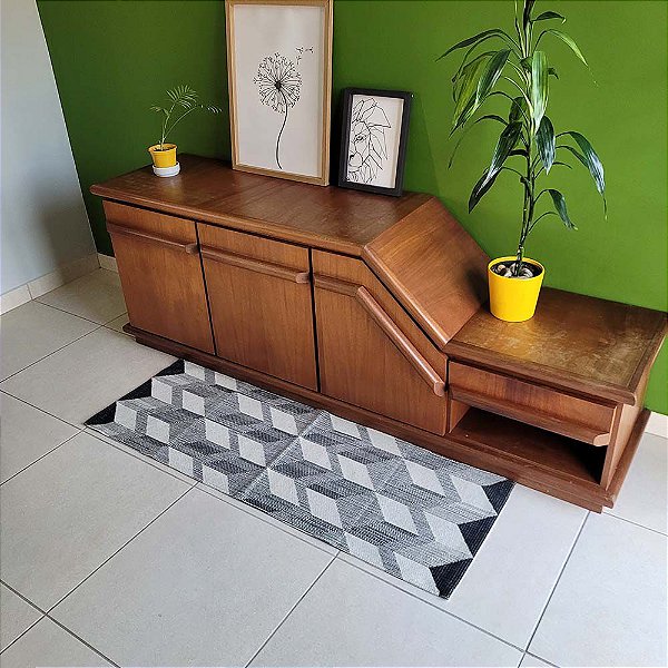 Passadeira Capri Preto 0,47X1,40M - Bordartes