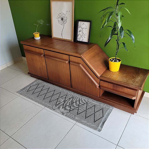 Passadeira Artesão Preto 0,47X1,40M - Bordartes