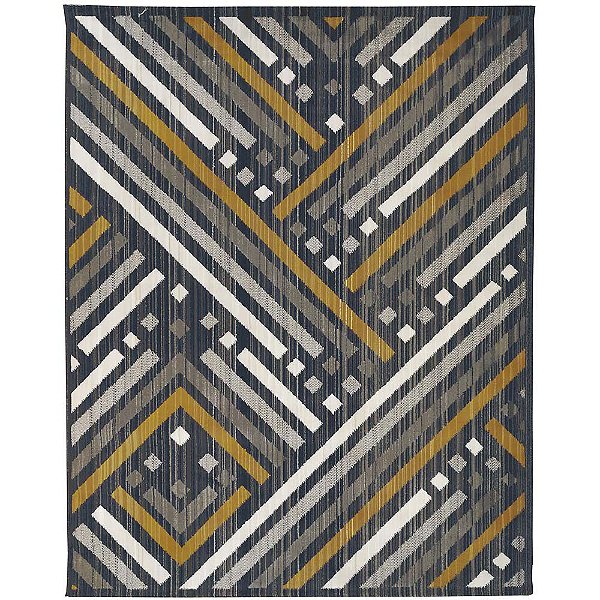 Tapete para sala Carter 04 Cinza-Bege-Amarelo 1,33X1,90M
