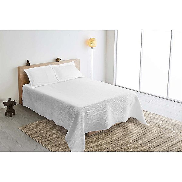 Kit Colcha Solteiro Mont Blanc Tafeta 01 Branco - J Serrano