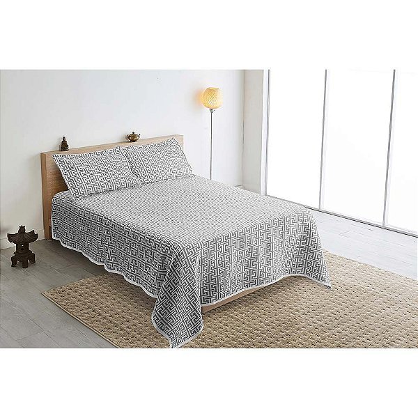 Kit Colcha Solteiro Mont Blanc Creta 51 Cinza - J Serrano
