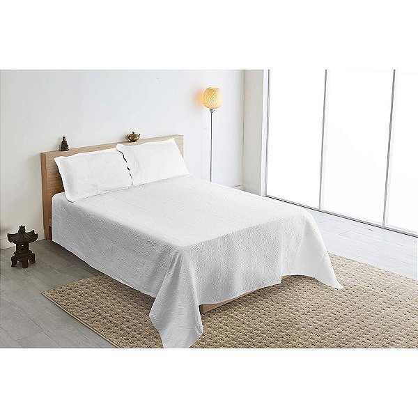 Kit Colcha Casal Queen MontBlanc Memory 01 Branco - J Serrano