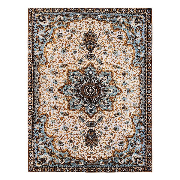 Tapete Sala Clássico Danubio 02 Azul-Amarelo 2,00X2,50M