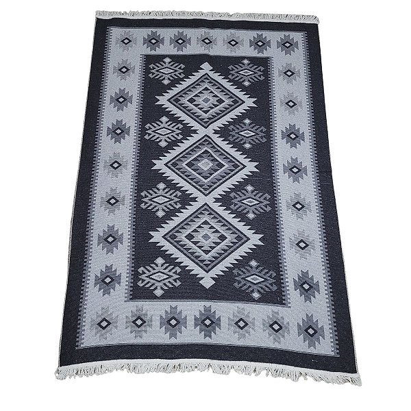 Tapete Turco Kilim Antep Dupla Face 02 Cinza 1,40X2,00M