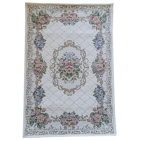 Tapete Antiderrapante Floral Jasmin 01 Bege 0,60X0,90M