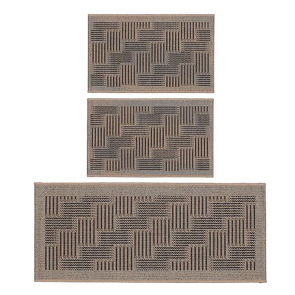 Kit Cozinha Sisal 3 peças Eco-Nature Sarja 77 Bege-Chumbo