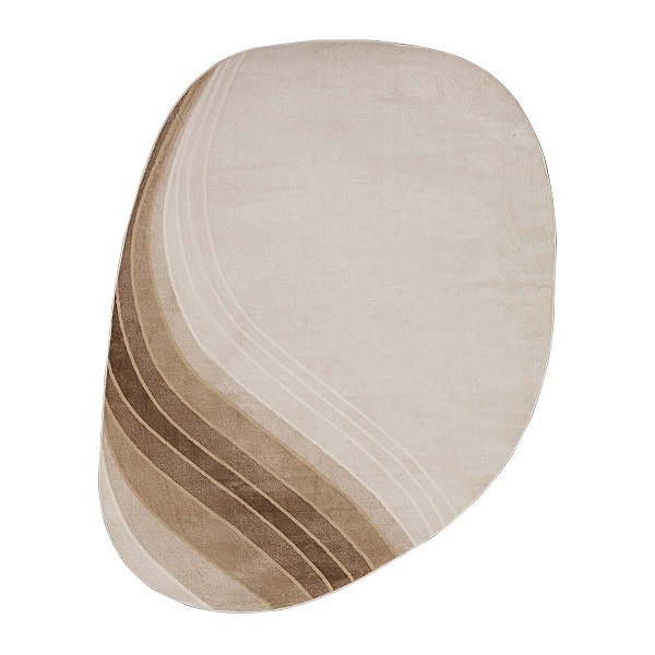 Tapete Sala Turco Waves 05 Bege-Marrom 2,50X3,00M Orgânico Edantex