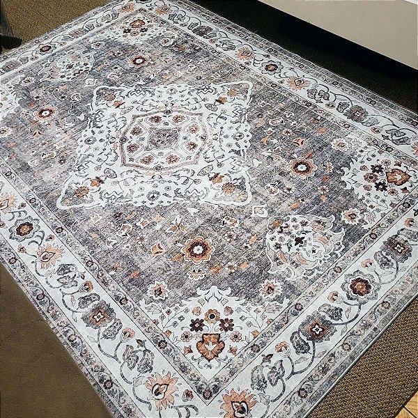 Tapete Antiderrapante Tipo Persa 03 Gaudi - 1,00X1,40M