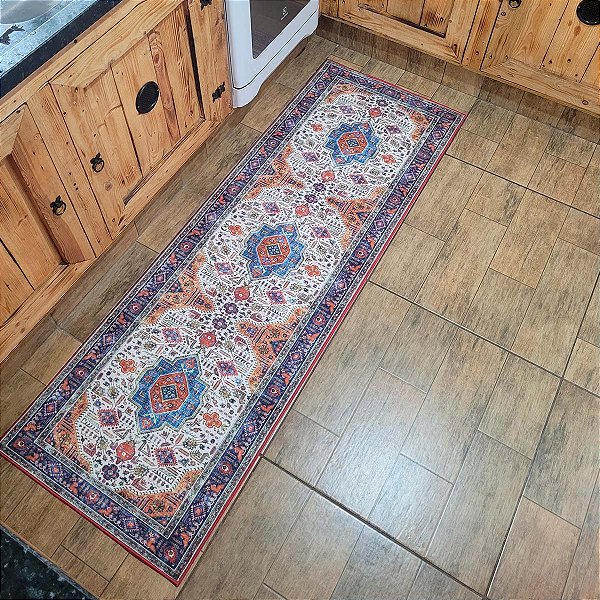 Passadeira Antiderrapante Tipo Persa 04 Gaudi - 0,60X1,80M