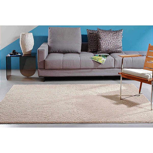 Tapete Sala Quarto Antiderrapante Classic Perola 1,00X1,50M