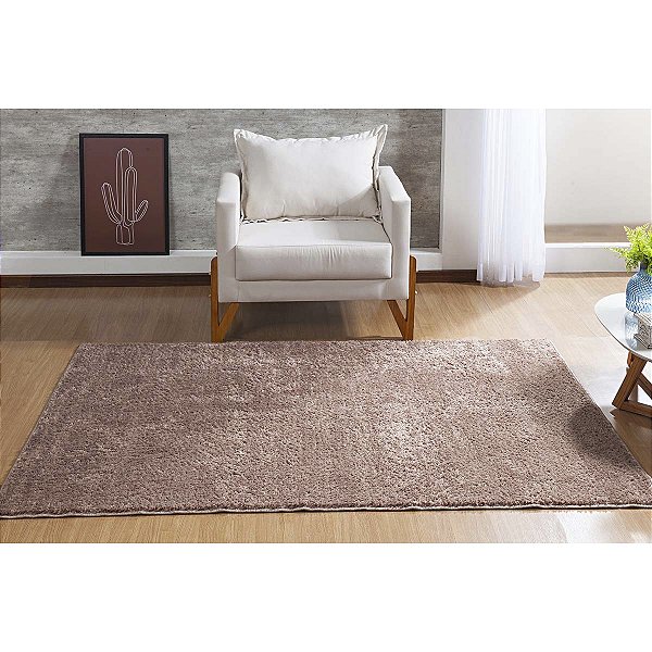 Tapete Sala Quarto Antiderrapante Classic Nude 1,00X1,50M