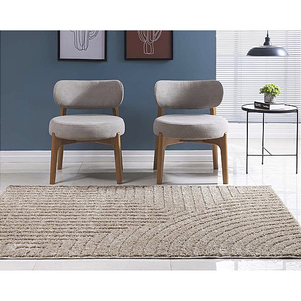 Tapete Sala Alto Baixo Relevo Jazz 18 Trigo 1,00X1,50M