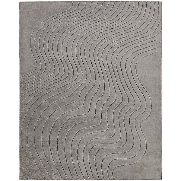 Tapete Sala Macio Alto Relevo Curvas Cromio 1,50X2,00M