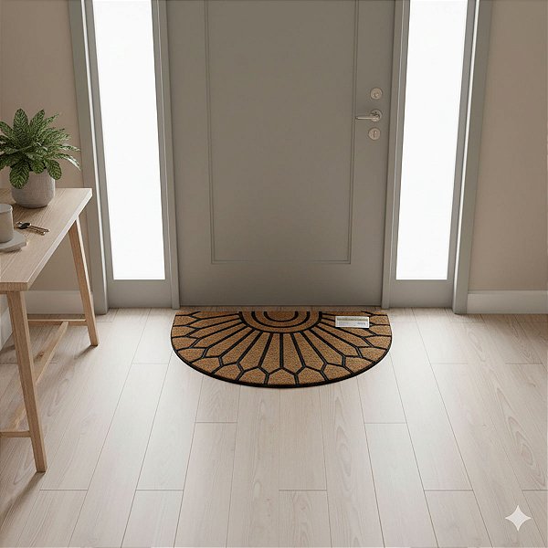 Capacho Antiderrapante Fibra de Coco 0,40X0,60M Meia Lua Panama 3