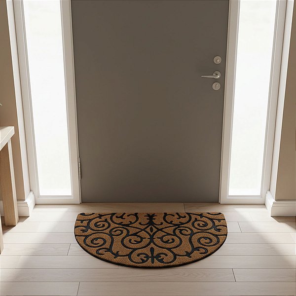 Capacho Antiderrapante Fibra de Coco 0,40X0,60M Meia Lua Panama 2