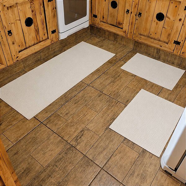 Kit Cozinha 3 Peças Passadeira Antiderrapante Kilim Pratico