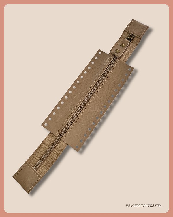 Zíper para Bolsa de Crochê Bege - P