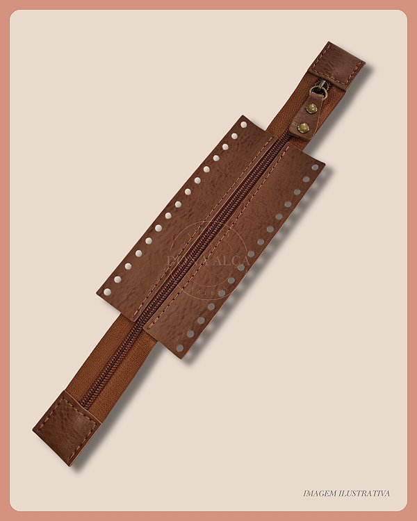Zíper para Bolsa de Crochê Caramelo - P