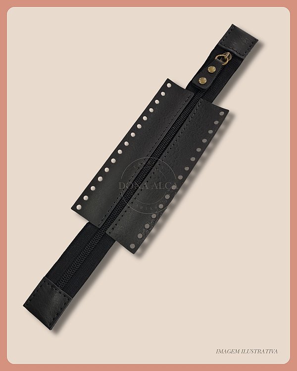 Zíper para Bolsa de Crochê Preto - P