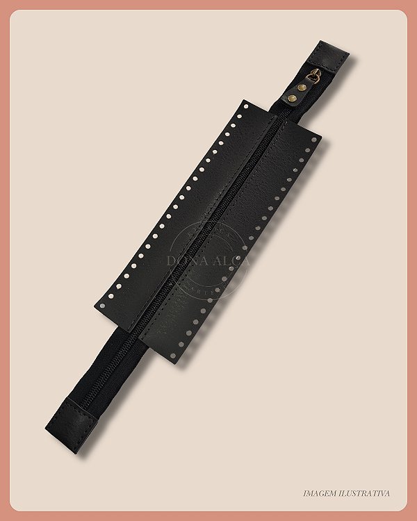 Zíper para Bolsa de Crochê Preto - M