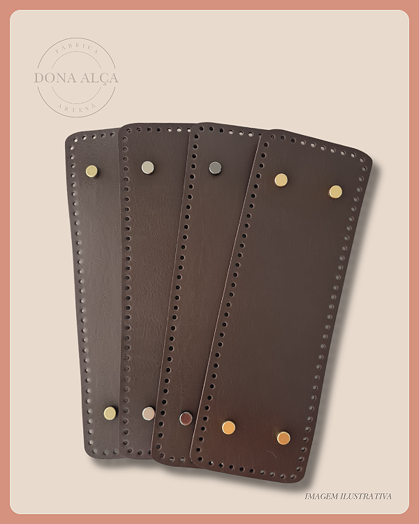 Fundo para Bolsa Retangular G com Bailarina - Café (10x30) Furos 3mm