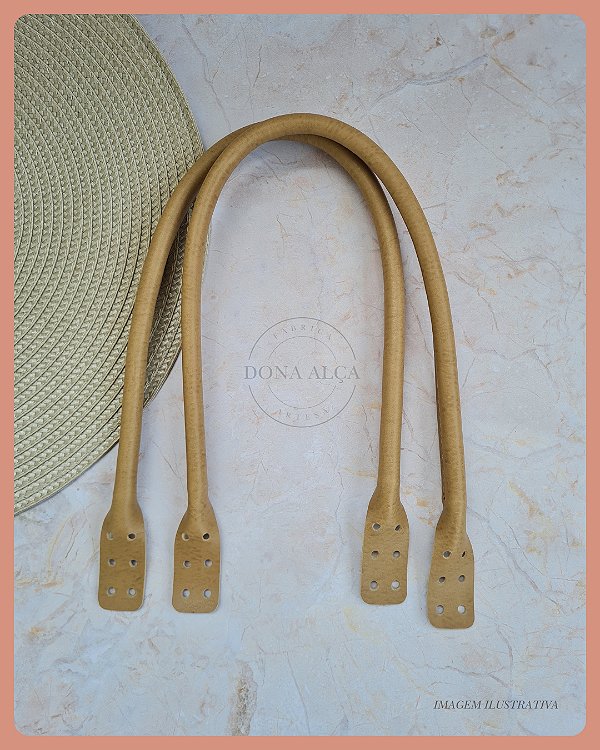 Alça Clássica para Bolsa de Crochê M - Bege