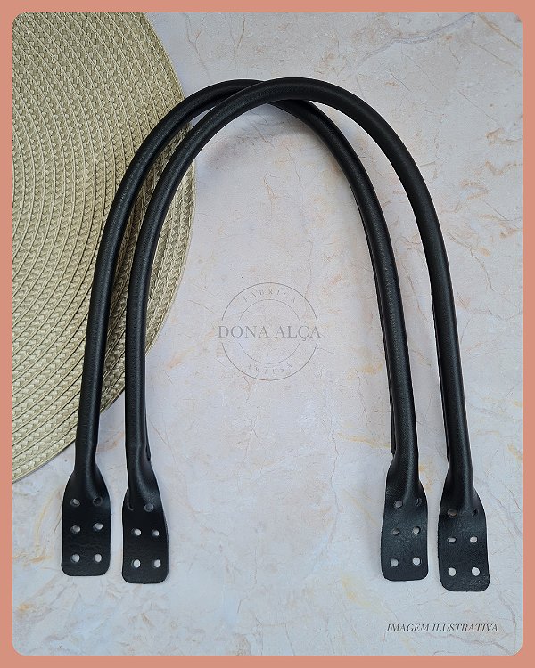 Alça Clássica para Bolsa de Crochê M - Preta