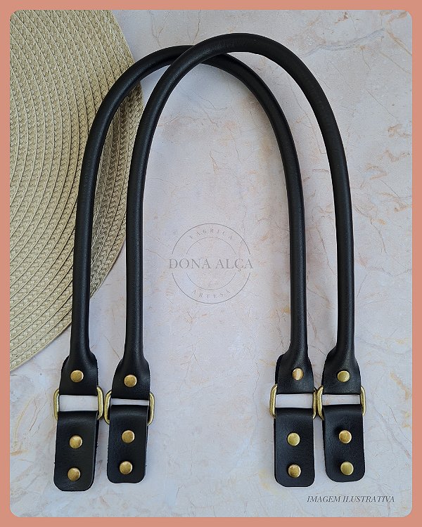 Alça Clássica com Porta Alças para Bolsa M - Preta