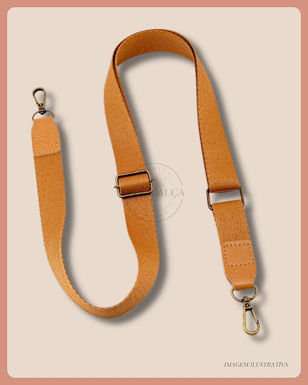 Alça Tiracolo em Fita com Regulador para Bolsa - Bege (3cm)